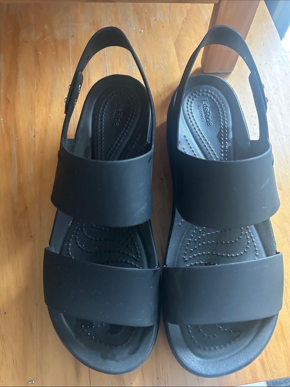 CROCS Women’s Black Dual-Strap Slingback Sandals